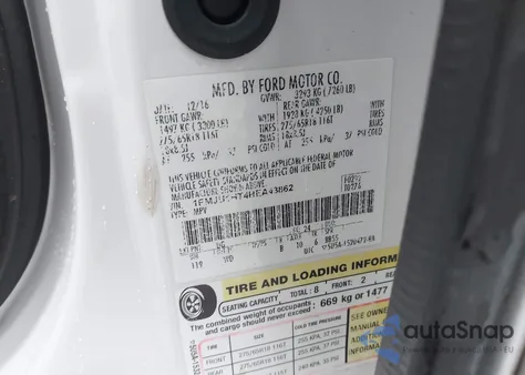 2017 Ford Expedition Xlt из США, поврежденный, VIN 1FMJU1HT4HEA43862